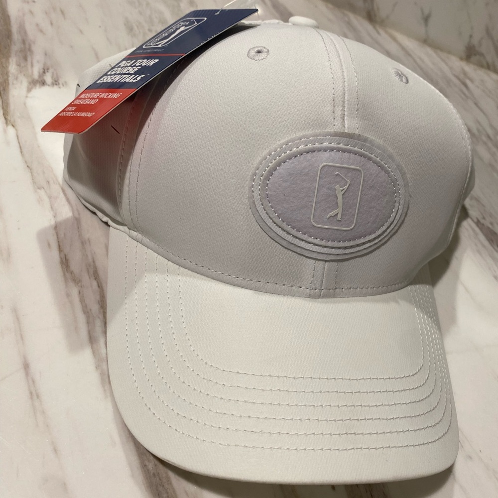 PGA Tour Pro Series Lightweight White Adjustable Golf Hat Baseball Cap NWT